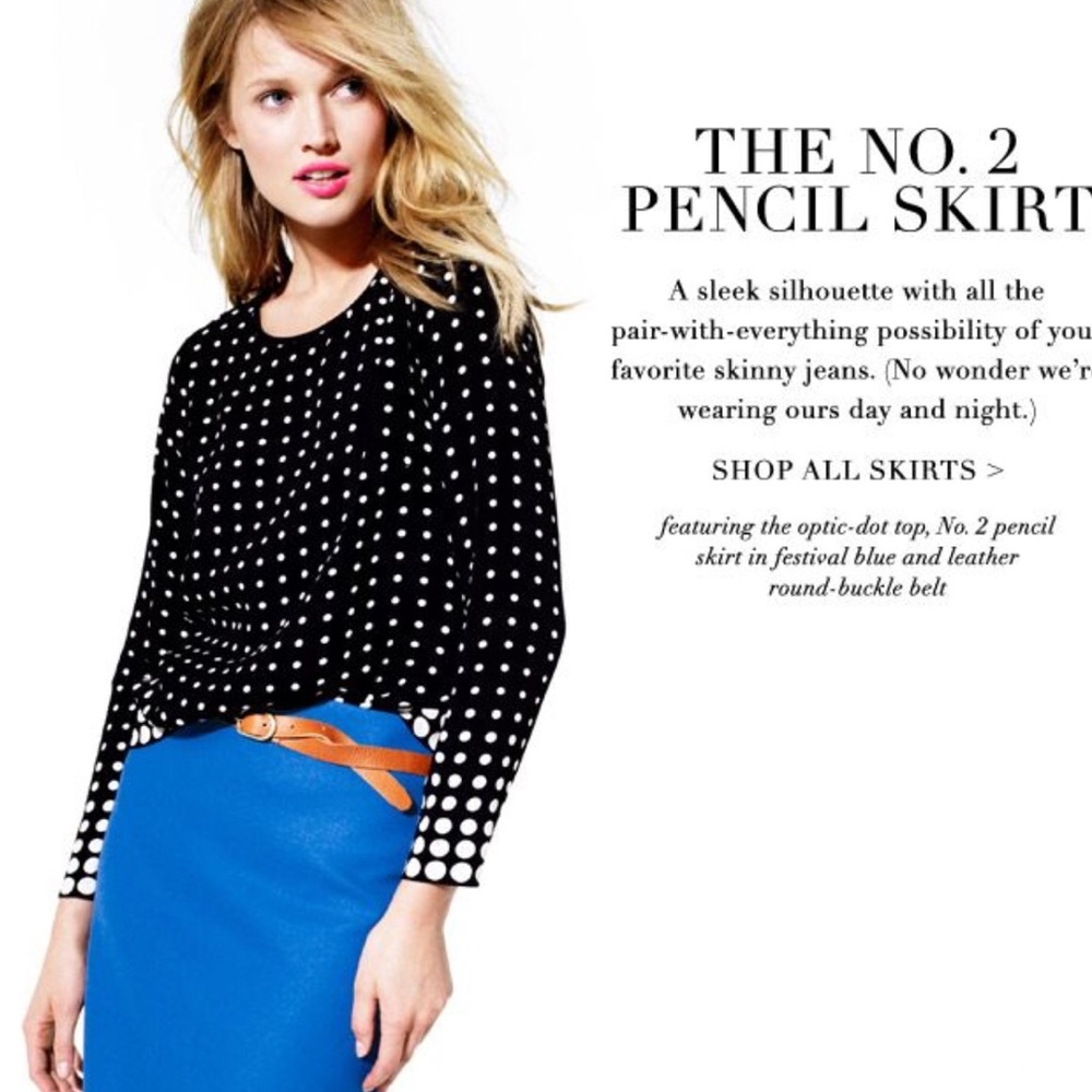 JCrew No. 2 Pencil skirt in Blue